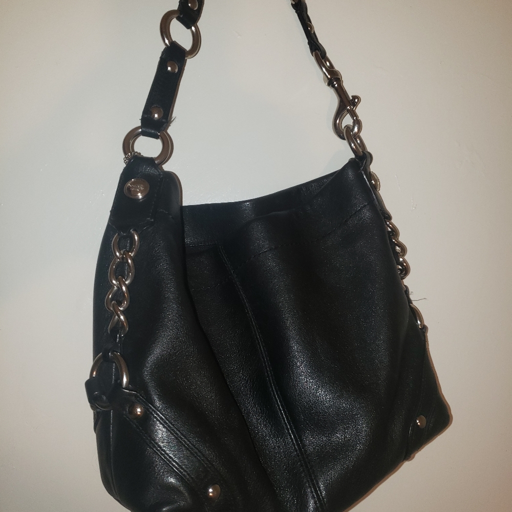 Authetic black leather coach hobo  purse
